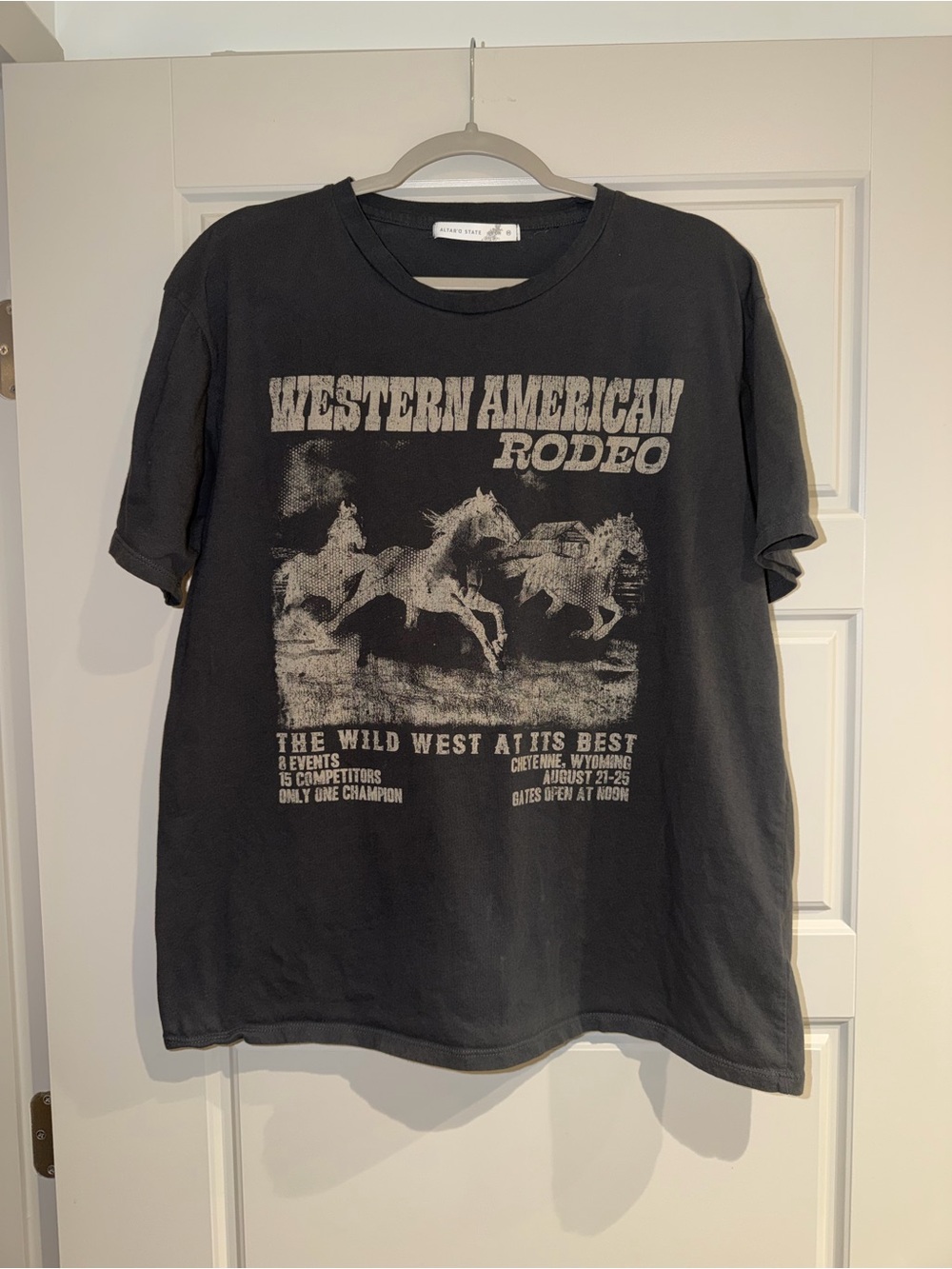 Western American Rodeo Graphic T-Shirt - Black